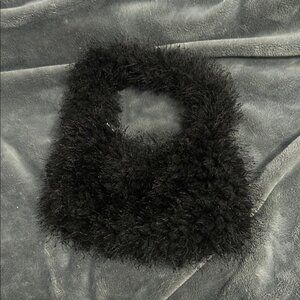 Fuzzy Black Handbag